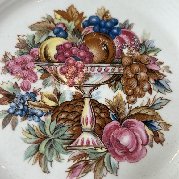 Vintage Triumph Limoges Imperial Victorian China Platter Farberware Aluminum - Picture 3 of 9